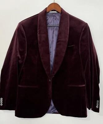 #322 Jack Victor Edison Chal Solapa Terciopelo Chaqueta de Cena Talla 42 Corta Foto 1 de 4