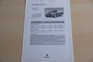 208615) Renault Safrane inkl. Initiale - Preisliste & Extras - Prospekt 05/199 - Bild 1 von 1