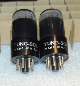 #1 BEST NOS PERFECT MATCH PAIR 6SC7 TUBES TUNGSOL BLACK ROUND PLATES VINTAGE USA - Picture 1 of 5