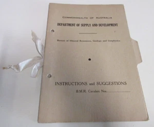 Bureau of Mineral Resources, Geology & Geophysics Instructions - Vintage - 1949 - Bild 1 von 13