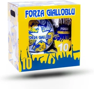 UOVO DI PASQUA da 150 gr. + PALLONE DA CALCIO NR 5 - FORZA GIALLOBLU - Zdjęcie 1 z 3