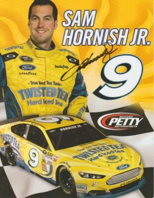 2015 Sam Hornish, Jr. signed Twisted Tea Ford Fusion NASCAR Sprint Cup Hero Card - Image 1 of 2