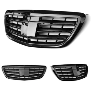 Parrilla delantera negra brillante para Benz Clase S W222 S350 S400 S500 Maybach 14-17 - Imagen 1 de 7