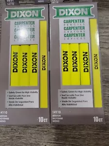 DIXON 3 Pack Carpenter Pencils 30 PC Safety Green Medium New Wood Paper Masonry - Picture 1 of 7