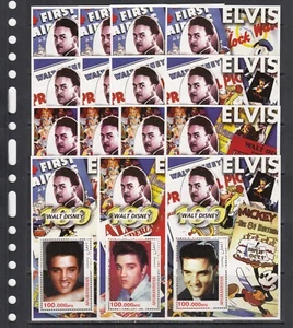 Elvis Presley Rockmusik Disney 2003 Afghanistan 3 S/s Perf X 5 Großhandel Posten - Bild 1 von 2