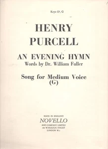 Noten, Henry Purcell Eine Abendhymne 1951 Worte von Dr. William Fuller Eb, G - Bild 1 von 1