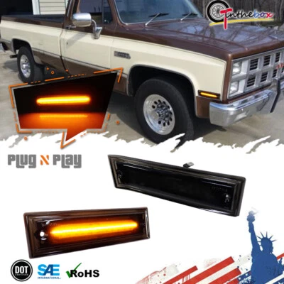 2X Front Bumper Side Marker Lamp For 81-91 Chevrolet C10 C20 C30 GMC C1500 C2500 - Image 1 of 4