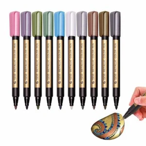 Metallic Marker Set 10 Farben Metallische Stifte Pens DIY Gästebuch Karten - Bild 1 von 10