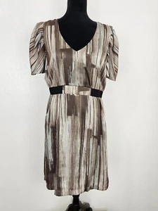Max & Cleo Brown Scoop Neck Short Sleeveless Knee Length Dress Size M Medium - Picture 1 of 13