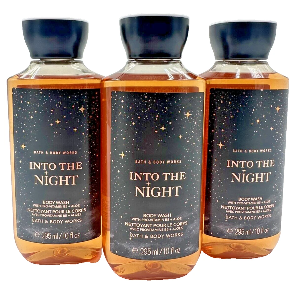 Bath & Body Works LOT 3 Into The Night Body Wash Shower Gel 10 oz 3pk Aloe Vit B - Image 1 of 2