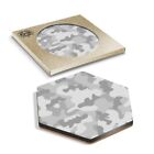 1 x Hexagon Coaster - BW - Camouflage Armed Forces Army #37398