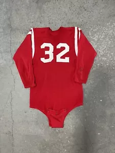 Maglia Durene vintage anni '30 partita di calcio indossata #32 rossa anni '40 abbigliamento sportivo - Foto 1 di 9