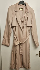 Per Una Mac Coat UK 8 Pink Peach Overcoat Button Up Trench M&S - Picture 1 of 6