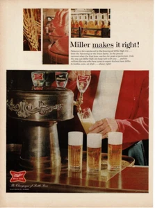 1968 MILLER High Life Beer Makes It Right from wheat to tap Vintage Print Ad - Picture 1 of 1