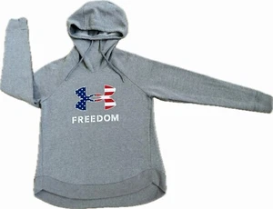 Under Armour Women's Freedom Logo Grey Pullover Hoodie Sweatshirt Sz M, 1370880 - Picture 1 of 3