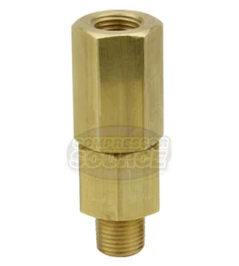 1/8 Zoll Stecker x Buchse Massiv Messing Inline Rückschlagventil Luftkompressor 500 PSI - Bild 1 von 6