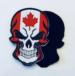 CANADA CANADIAN PUNISHER FLAG SKULL HOOK & LOOP  EMBROIDERED PATCH*FREE SHIPPING - Picture 1 of 1
