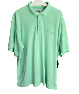 Columbia PFG Omni Shade Ketchikan Polo Shirt Men XL Green UPF30 Vented Fishing - Picture 1 of 9