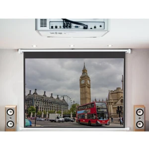 72-120Inch Electric Motorised Projector Screen Home Cinema 4:3 Remote HD TV - Picture 1 of 15