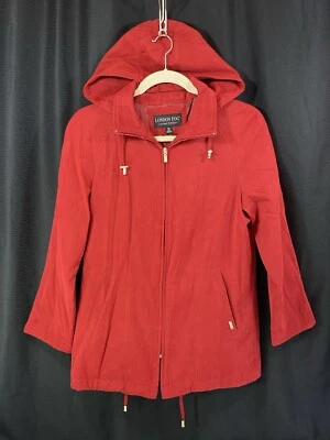 Capa de chuva London Fog edição limitada feminina M micro camurça bolso interno com zíper - Imagem 1 de 4