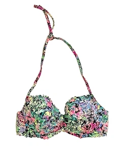 Top de bikini con aros push up salpicaduras de pintura talla 34C Victoria's Secret - Imagen 1 de 7