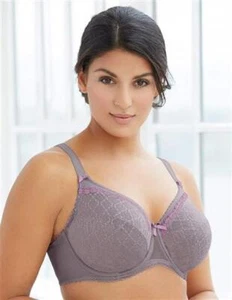 Neu ohne Etikett Glamorise 46C Elegance Spitzen-BH Wunderbügel 9845 grau 94399 - Bild 1 von 2