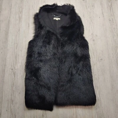 WHISTLES Women's Shearling Fur Lamb Leather Vest Gilet Jacket Size XS Black - Image 1 of 4