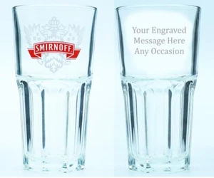Personalised Christmas Gift Smirnoff Vodka Glass Engraved with Your Message/Name - Picture 1 of 3