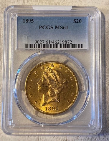 1895 $20 Liberty Head Gold Double Eagle MS61 PCGS 46219872 Cover