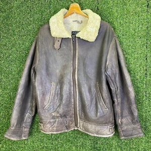 Vintage 80s 90s C&A WWII Style US Air Force Type B-3 Bomber Leather Jacket - Picture 1 of 22