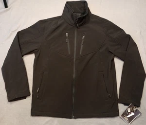 Chaqueta deportiva CB para hombre mediana negra Softshell a prueba de viento forrada cremallera - Imagen 1 de 8