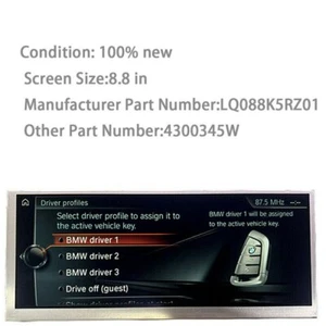 LCD SCREEN ASSEMBLY LQ088K5RZ01 8.8 FOR BMW X3 X4 F25 F26 NBT EVO NAVI DISPLAY - Zdjęcie 1 z 6