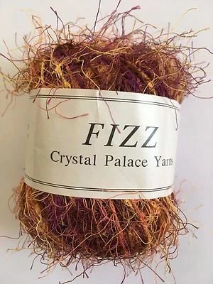 Crystal Palace Fizz Eyelash Yarn #7117 Floral - Purple Yellow Orange Brown 50g - Image 1 of 3