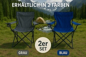 2er Set Campingstuhl CLIFTON inkl. Tasche Angelstuhl Faltstuhl Faltbar 120kg - Bild 1 von 3