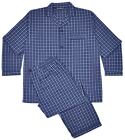RAEL BROOK PURE COTTON WOVEN PYJAMAS M TO 4XL (261)CHECK IN NAVY  Size M-4XL