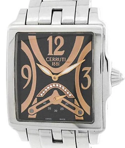 CERRUTI PRESTIGE SCALA LADIE'S DIAMOND SWISS MADE BLACK WATCH NEW SS CT100762S06 - Picture 1 of 8