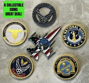 US Air Force Challenge Coin Collection Lot (6 Coins Total) - Picture 1 of 9
