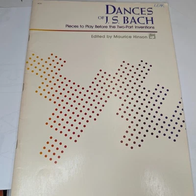 Bach Dances Sheet Music Book Piano Alfred Masterwork Maurice Hinson F2 - Image 1 of 4