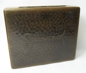 Ancienne boîte en tôle publicitaire STOLLWERCK chocolat Cologne boîte à cigares boîte à cigarettes - Photo 1/10