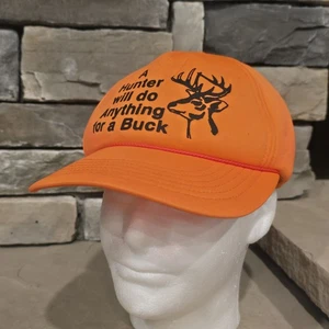 Cappello da caccia vintage Snapback arancione un cacciatore di cervi farà di tutto per un buck - Foto 1 di 7