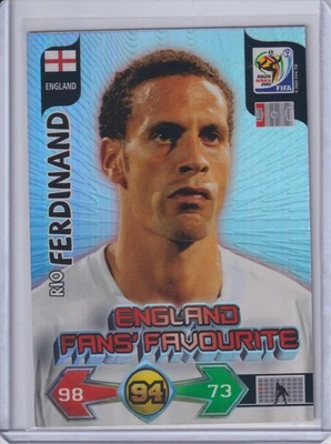 2010 PANINI ADRENALYN XL WORLD CUP FANS FAVOURITE CARD RIO FERDINAND - Image 1 of 2
