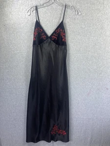 Vintage Jones New York Slip Midi Spaghetti Strap Satiny Embroidered Y2K - Picture 1 of 9