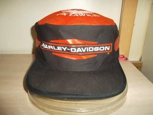 CAPPELLO/CAPPELLO DA PITTORE OAK LAWN IL HARLEY DAVIDSON-LICENZA ADJ/BLK-ORG-WHT/ANNI 90!!! - Foto 1 di 5