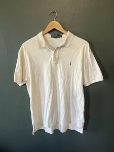 Polo Ralph Lauren Y2K Mens Ivory Short Sleeve Polo Shirt Size Medium - Picture 1 of 3