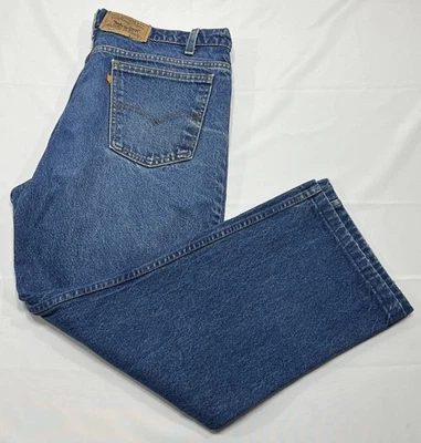 Jeans Levi's de Colección Para Hombres 36x25.5 Azul 517 Bootcut Naranja Pestaña Hechos en EE. UU. Años 90 Etiqueta 38x32 Foto 1 de 4