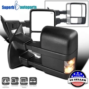 Fits 2008-2016 Ford F250 Pickup Power Towing Heated Side Mirrors+Turn Signal - Picture 1 of 12