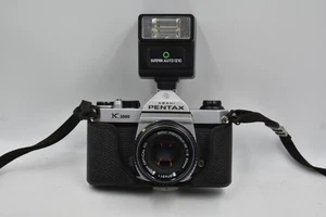 Pentax K1000 35mm Camera, SMC 50mm Lens, And Flash All Tested - Picture 1 of 16