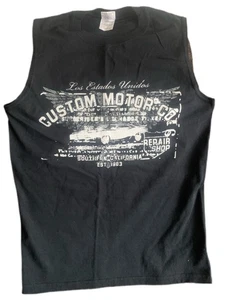 Pre Owned Men's Gildan Los Estados Unidos Custom Motor Co Tank Top Sz Sm - Picture 1 of 8