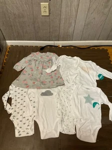 Baby Clothes lot. Girl 18 months. Bodysuit, star, cloud, dress. 7 pieces. - Picture 1 of 1