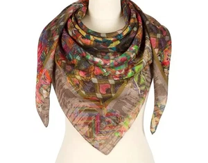 45” Square scarf merino wool head shawl wrap winter scarves solid women`s 10230 - Picture 1 of 3